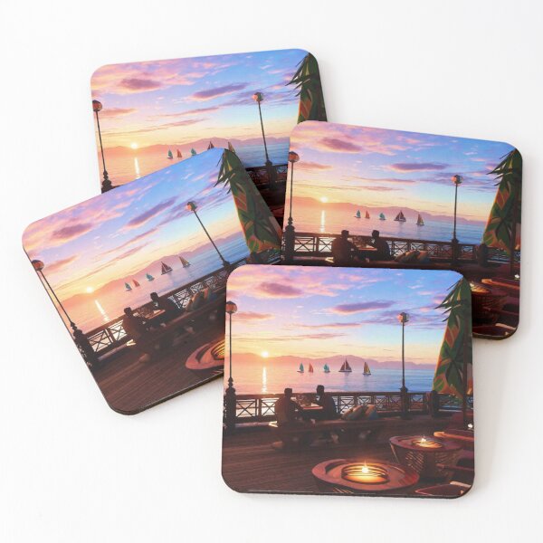 Item preview, Tiki bar sunset designed and sold by MatrixTattoo.