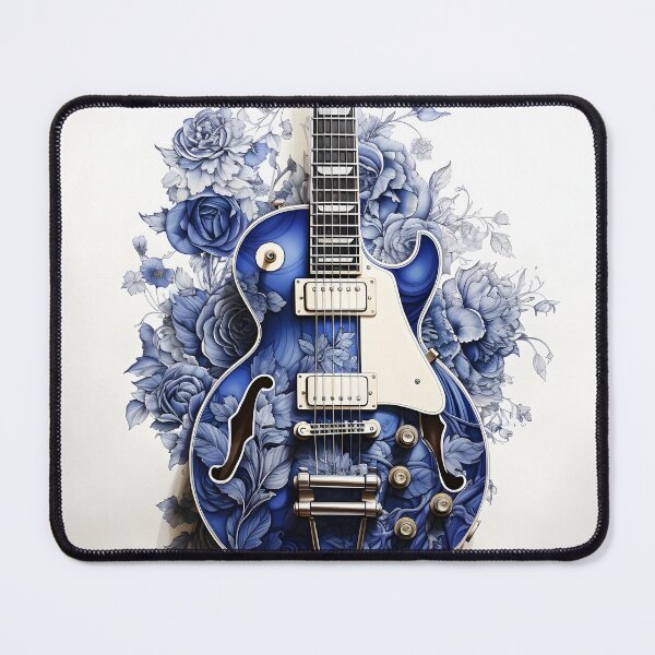 Item preview, Abstract blue electric guitar print designed and sold by dcrc.