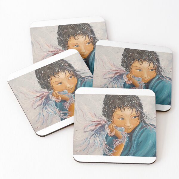 Item preview, young Eurasian girl holding wool designed and sold by clayreparisshop.