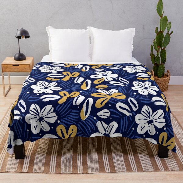 Item preview, Tiki Tropical Blue and Yellow Floral Seamless Pattern by Bossy Cat Home designed and sold by BossyCatHome.