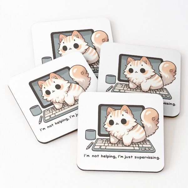 Item preview, Cat Supervisor Overseeing Computer Work designed and sold by UmbrellaStudio1.