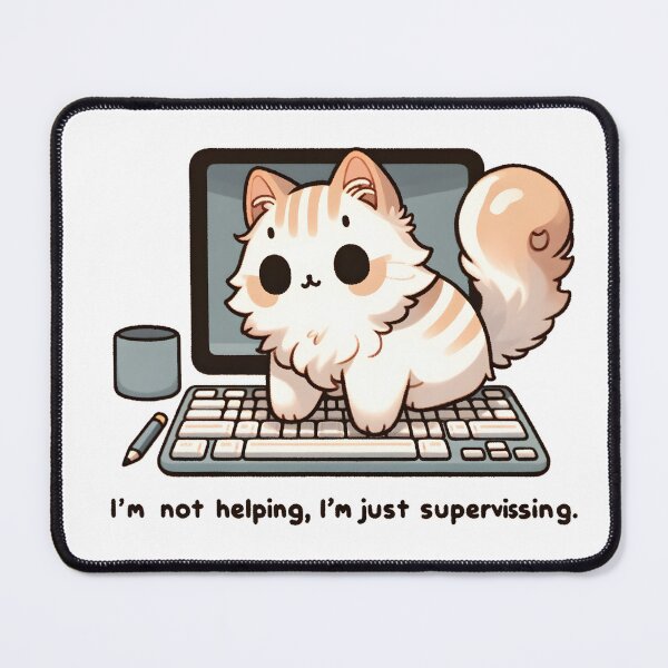 Item preview, Cat Supervisor Overseeing Computer Work designed and sold by UmbrellaStudio1.