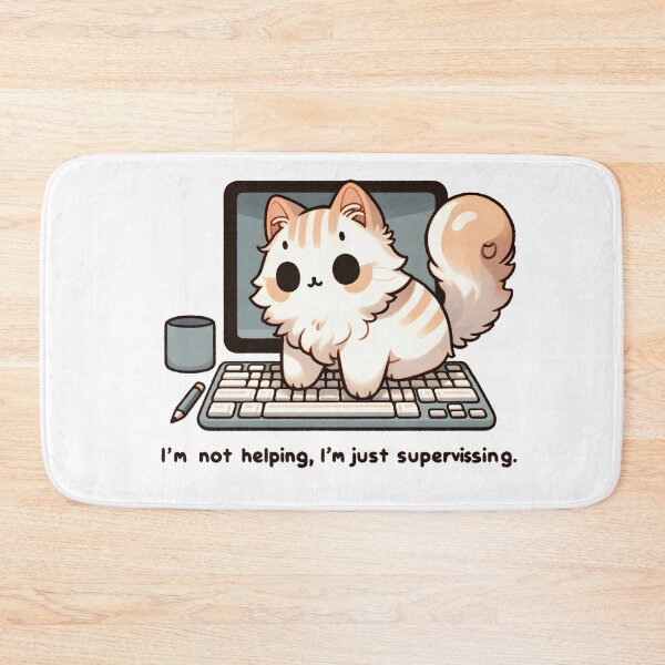 Item preview, Cat Supervisor Overseeing Computer Work designed and sold by UmbrellaStudio1.