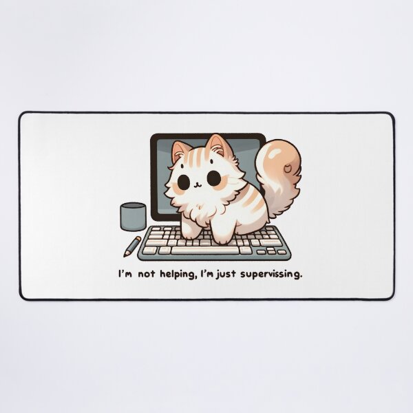 Item preview, Cat Supervisor Overseeing Computer Work designed and sold by UmbrellaStudio1.