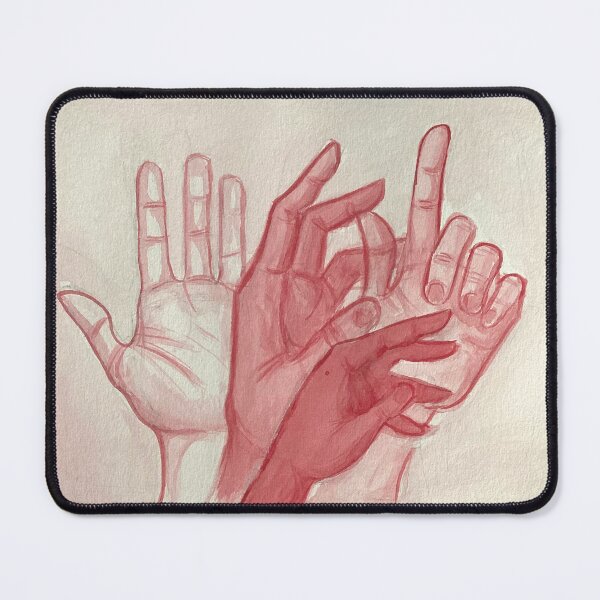Item preview, Abstract Red Layered Hands (Watercolor Art) designed and sold by loulou-artifex.