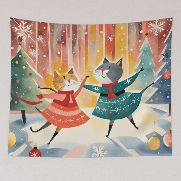 Item preview, Christmas winter cat dance designed and sold by YukiKenji.
