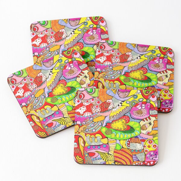 Item preview, 613. Subconscious psychedelic colorful abstract painting vibrant doodles opossum  designed and sold by Veera Zukova.