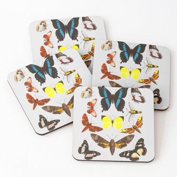 Item preview, Vintage Butterfly Illustration of Blue, Orange, Black, and Yellow butterflies designed and sold by EelandOctopus.