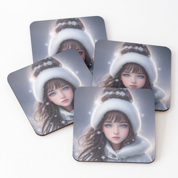 Item preview, Beautiful Snow Maiden in winter clothes with snowflakes in her hair designed and sold by DenisAgati.