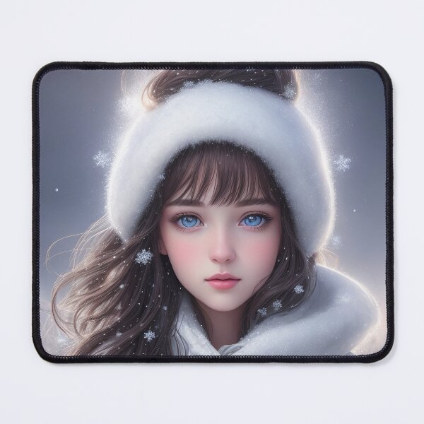 Item preview, Beautiful Snow Maiden in winter clothes with snowflakes in her hair designed and sold by DenisAgati.