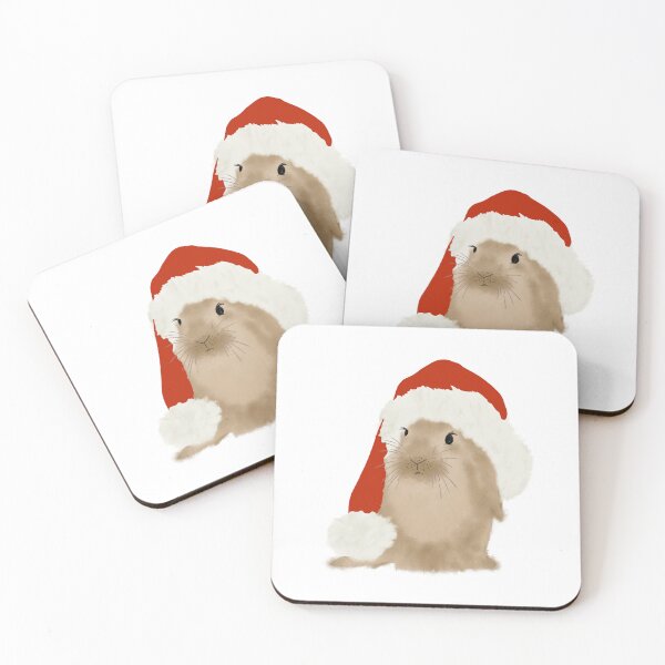 Item preview, Christmas rabbit in a Santa hat designed and sold by OliveOilstudio.