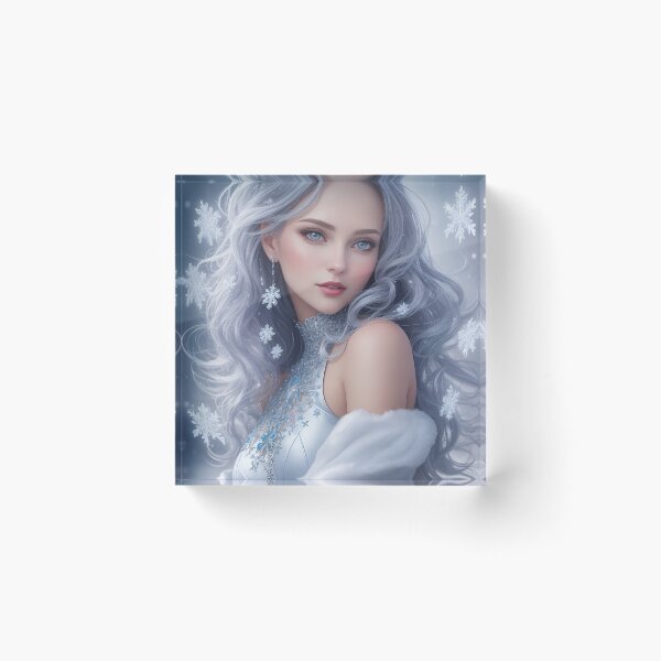 Item preview, Beautiful SnowMaiden queen with long wavy hair and silver dress. designed and sold by DenisAgati.