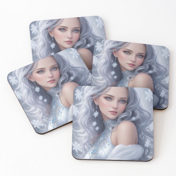 Item preview, Beautiful SnowMaiden queen with long wavy hair and silver dress. designed and sold by DenisAgati.
