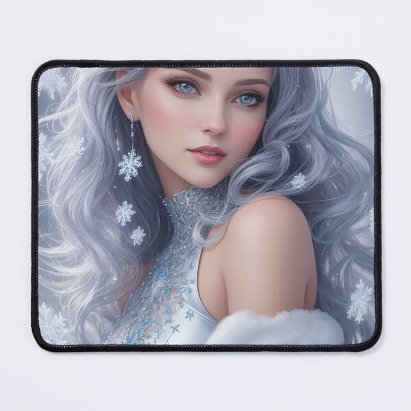 Item preview, Beautiful SnowMaiden queen with long wavy hair and silver dress. designed and sold by DenisAgati.