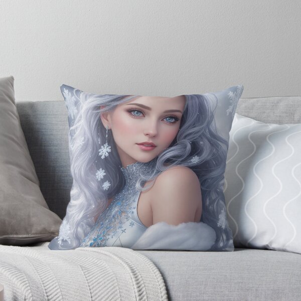 Item preview, Beautiful SnowMaiden queen with long wavy hair and silver dress. designed and sold by DenisAgati.