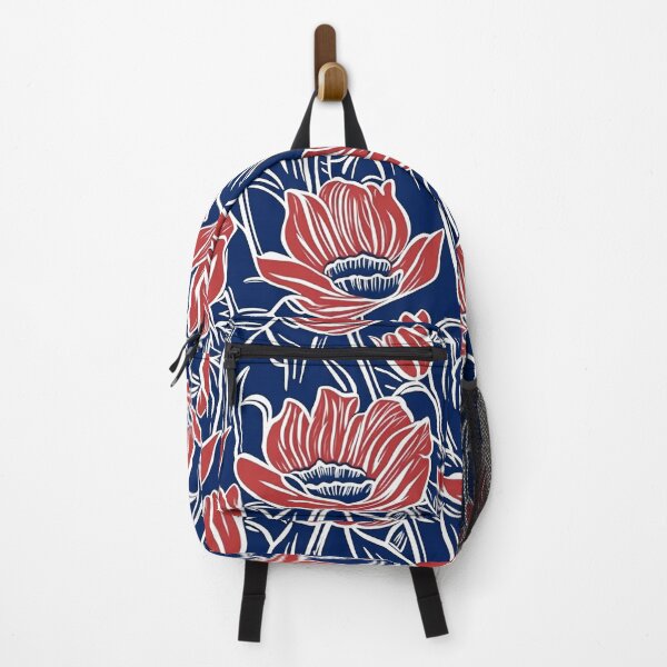 Item preview, Red and Blue Poppy Contemporary Floral Seamless Pattern by Bossy Cat Home designed and sold by BossyCatHome.
