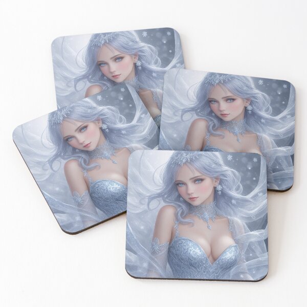 Item preview, Beautiful SnowMaiden queen with long wavy hair and silver dress. designed and sold by DenisAgati.