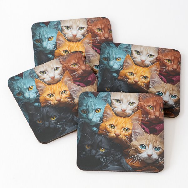 Item preview, Cute Kawaii Adorable Cats - Surreal Vivid Colored Sweet Cats 14 designed and sold by MadeByRobots.