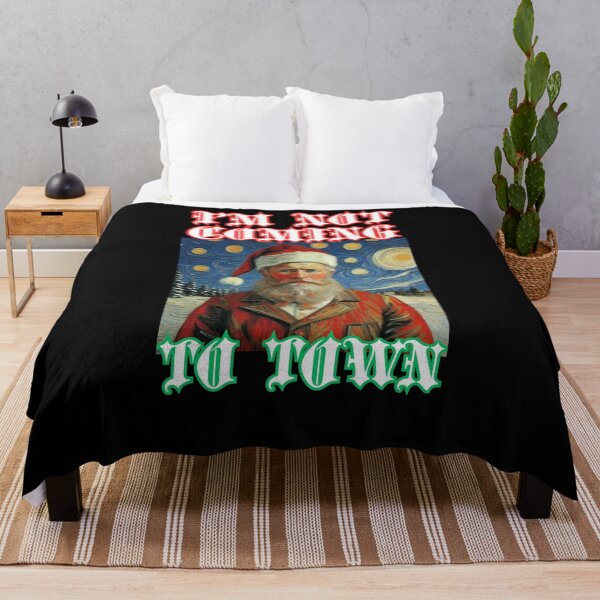 Item preview, Im not coming to town Santa Claus in van Gogh style funny Xmas gifts designed and sold by thankful-loco.