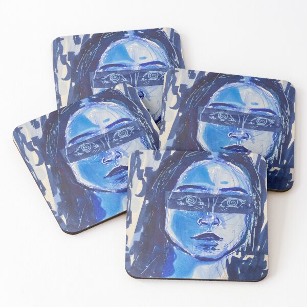 Item preview, Mixed media blue hypnotized girl designed and sold by loulou-artifex.