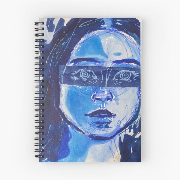 Item preview, Mixed media blue hypnotized girl designed and sold by loulou-artifex.
