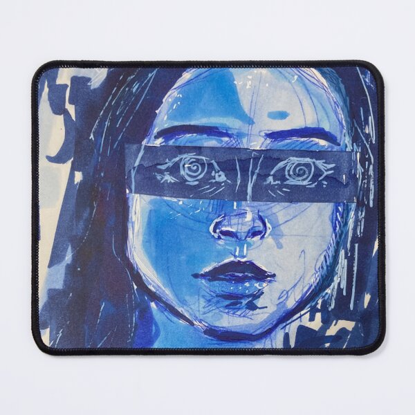 Item preview, Mixed media blue hypnotized girl designed and sold by loulou-artifex.