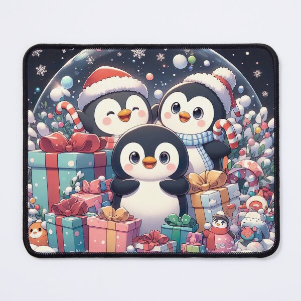 Item preview, "Winter Penguins Delight: Snowy Christmas Boxes and Whimsical Illustration" designed and sold by Huycao211.