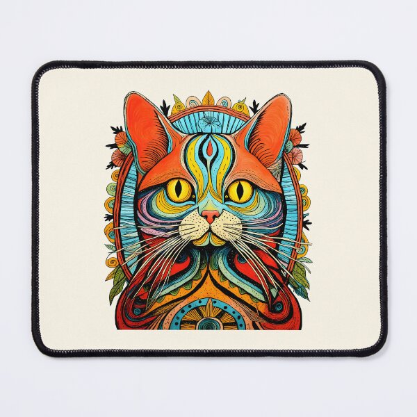 Item preview, Colorful Shaman Mandala Cat Artistic Illustration designed and sold by StickyBastardz.