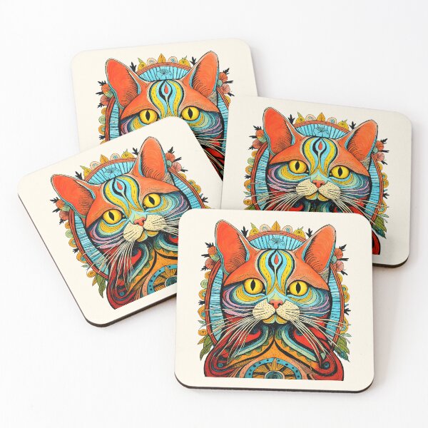 Item preview, Colorful Shaman Mandala Cat Artistic Illustration designed and sold by StickyBastardz.