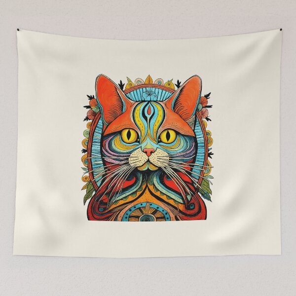Item preview, Colorful Shaman Mandala Cat Artistic Illustration designed and sold by StickyBastardz.