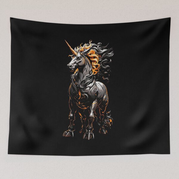 Aperçu de l'œuvre Midnight Majesty, une licorne noire créée et vendue par PETS ABC.