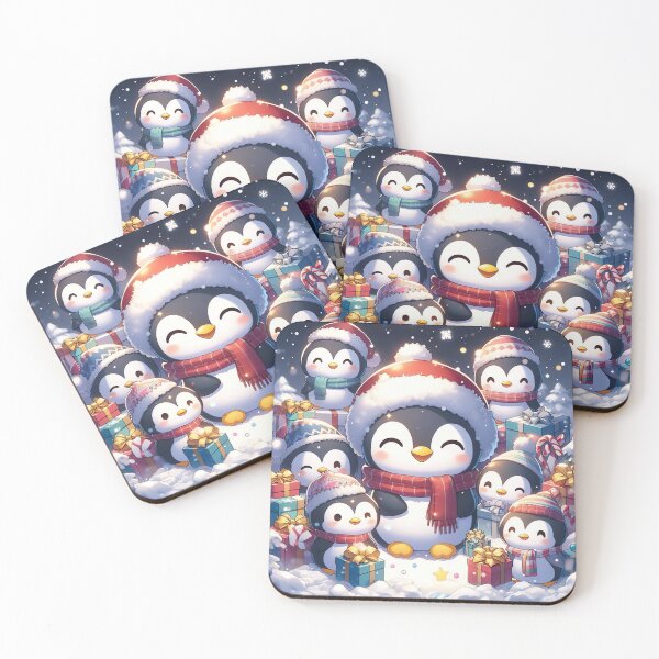 Item preview, "Winter Penguins Delight: Snowy Christmas Boxes and Whimsical Illustration" designed and sold by Huycao211.