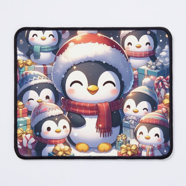 Item preview, "Winter Penguins Delight: Snowy Christmas Boxes and Whimsical Illustration" designed and sold by Huycao211.