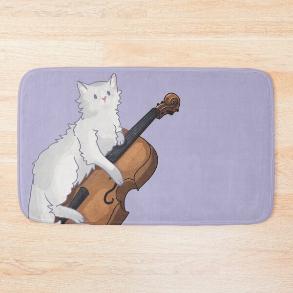 Item preview, White Cat playing Cello designed and sold by FelineEmporium.