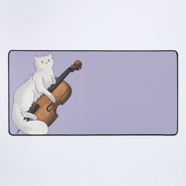 Item preview, White Cat playing Cello designed and sold by FelineEmporium.