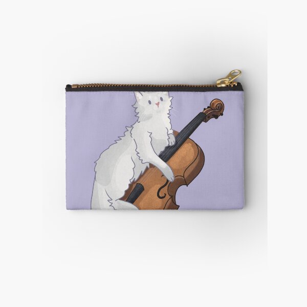 Item preview, White Cat playing Cello designed and sold by FelineEmporium.