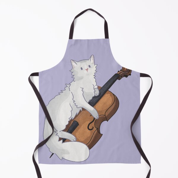 Item preview, White Cat playing Cello designed and sold by FelineEmporium.