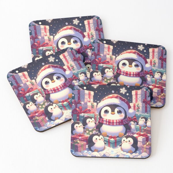 Item preview, "Winter Penguins Delight: Snowy Christmas Boxes and Whimsical Illustration" designed and sold by Huycao211.