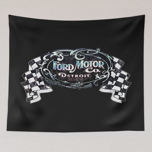 Item preview, Destressed Ford logo with Racing Flags designed and sold by AGED Limited.