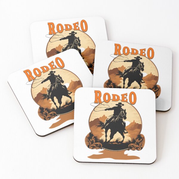 Item preview, Pferdeliebe, rodeo poster, with silhouette of cowboy riding a horse designed and sold by Mahilis.