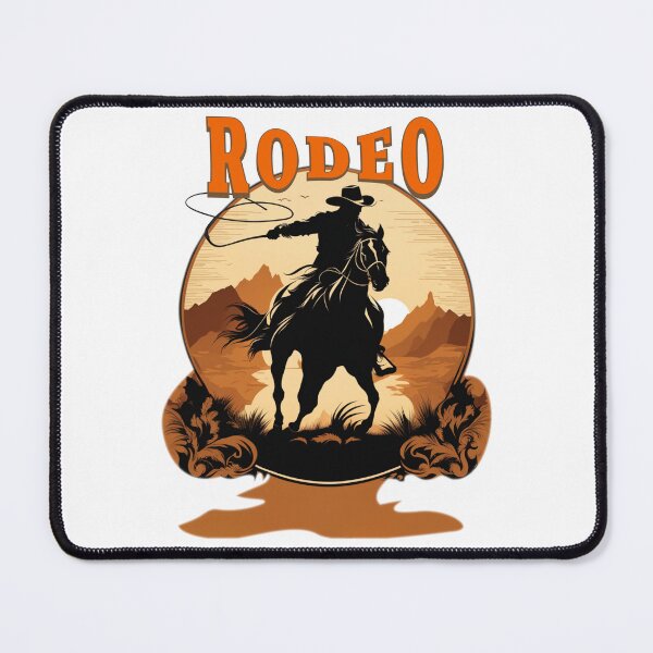 Item preview, Pferdeliebe, rodeo poster, with silhouette of cowboy riding a horse designed and sold by Mahilis.