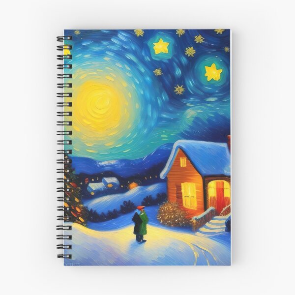 Item preview, "Snowy Christmas Eve Impressionism: Van Gogh Style Winter Painting" designed and sold by Huycao211.