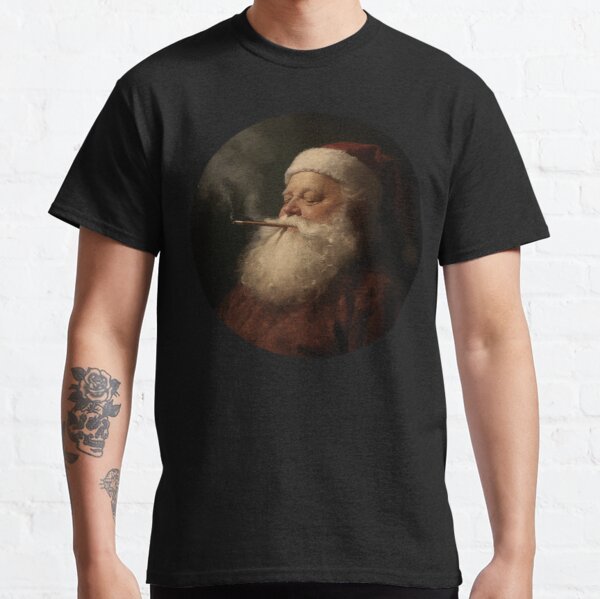 Item preview, Santa Claus having a smoke, AI art designed and sold by MachinaeDreams.