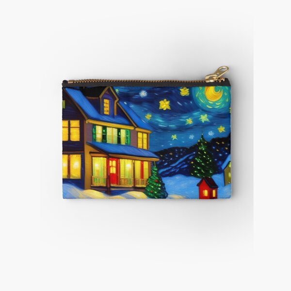Item preview, "Snowy Christmas Eve Impressionism: Van Gogh Style Winter Painting" designed and sold by Huycao211.