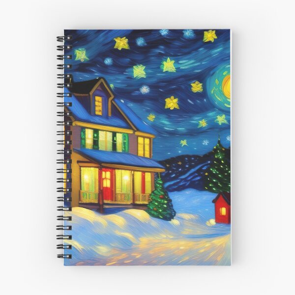 Item preview, "Snowy Christmas Eve Impressionism: Van Gogh Style Winter Painting" designed and sold by Huycao211.