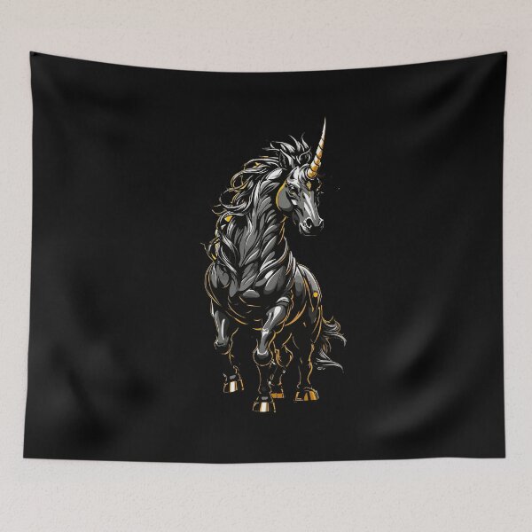 Aperçu de l'œuvre Corne d'Or, une Licorne Noire créée et vendue par PETS ABC.