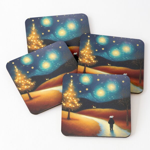 Item preview, "Snowy Christmas Eve Impressionism: Van Gogh Style Winter Painting" designed and sold by Huycao211.