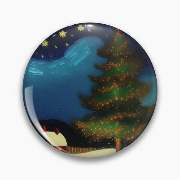 Item preview, "Snowy Christmas Eve Impressionism: Van Gogh Style Winter Painting" designed and sold by Huycao211.