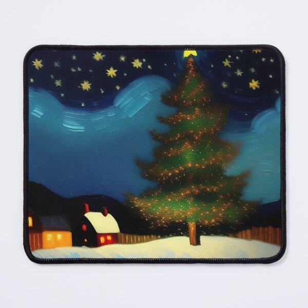 Item preview, "Snowy Christmas Eve Impressionism: Van Gogh Style Winter Painting" designed and sold by Huycao211.
