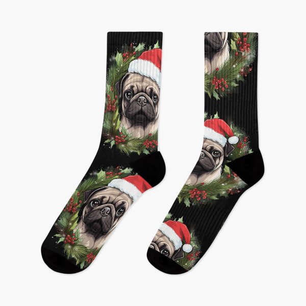 Item preview, Cheerful Christmas Pug designed and sold by MiduImages.